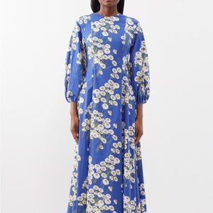 Blue Floral Maxi Dress - Women's Floral Midi/Maxi Dress
